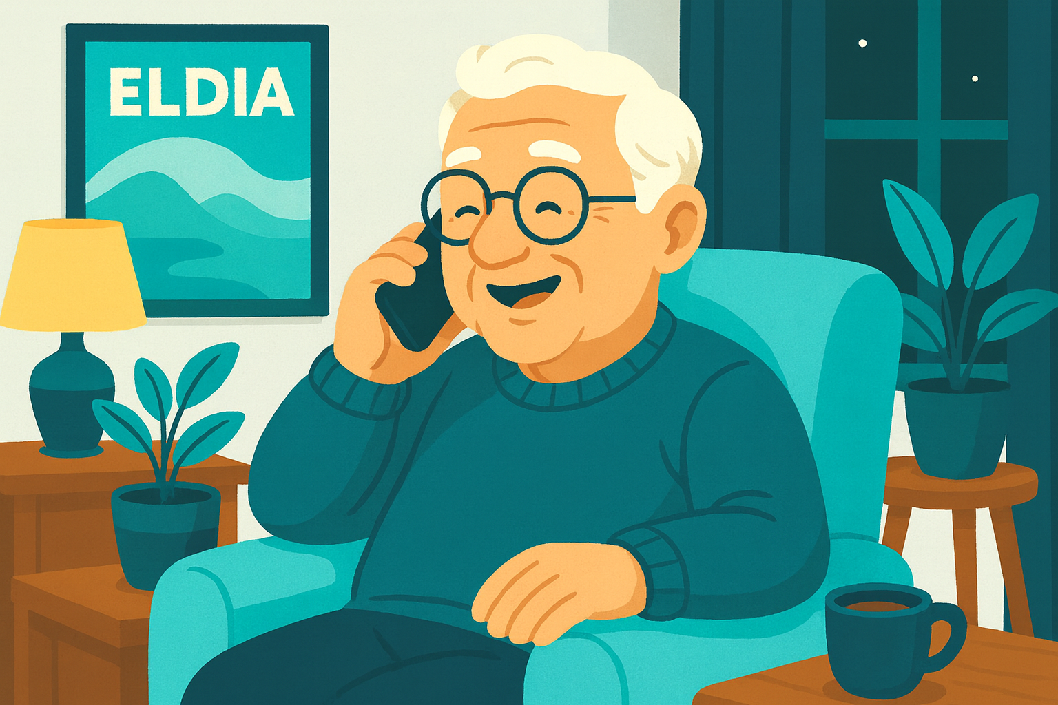 Caregiver assisting a senior with Eldia